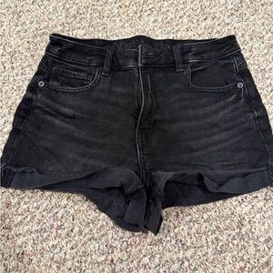 American Eagle Outfitters Black High-Rise Jean Shorts